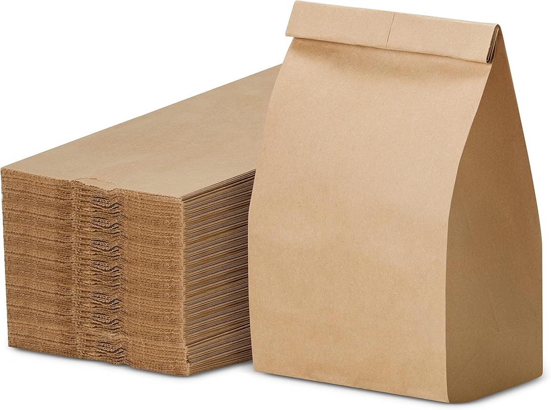 Culinware Kraft Paper Bags - Durable Brown Bags for Snack, Lunch, Sandwich, Pastries, Popcorn, Grocery and Party Favor - 4.75 x 2.93 x 8.56 In - 500 Count