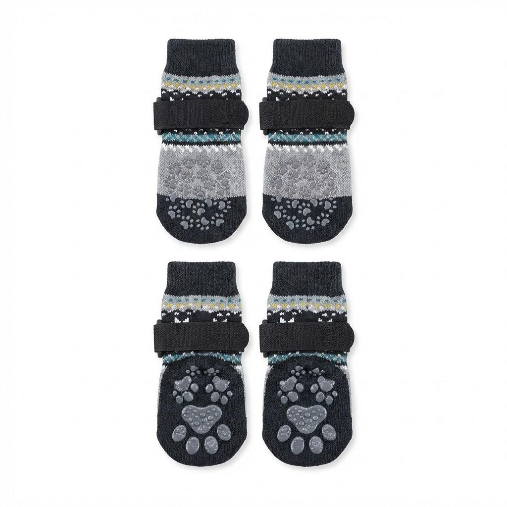 Anti Slip Dog Socks to Prevent Licking Paws, Dog Shoes for Hot Pavement, Dog Booties for Small Medium Large Senior Dogs, Traction Control Boots & Paw Protectors for Hardwood Floors