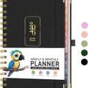 RETTACY 2026 Planner, Weekly and Monthly, Medium Size (5.7" x 8.3"), Jan - Dec 2026, Agenda, Calendar, 12 Month Tabs, Hardcover, 100 GSM Thick Paper, Spiral-bound (Black)