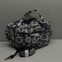 Searock Quilted Travel Duffle Bag, Weekender Overnight Bags for Women Travel, Carry On Duffel Bags for Airplanes Black