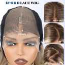 HAIRCUBE 13x6 HD Lace Front Wig for Women, 16-Inch Heat Resistant Synthetic Wavy Hair, Shoulder Length Glueless Lace Wigs for Daily, Party&Date (Blonde balayage)