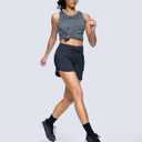 G Gradual Women's Athletic Shorts 5" Running Shorts for Women with 2 Zipper Pockets Quick Dry Lightweight Hiking Shorts (Black, XXXL)