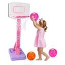 Toddler Pink Basketball Hoop for Age 1-3, Adjustable Kids Basketball Hoop with 3 Balls Indoor Outdoor Play Mini Poolside Basketball Goal Sport Toys Birthday Easter Gift for 1 2 3 4 Year Old Baby Girl