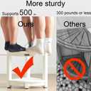 KaimuBench Corner Shower Stool for Inside Shower Waterproof, Poly Lumber Bathroom Shower Corner Bench Seat, Plastic Shower Chair Seat, Shower Shaving Foot Rest with Adjustable Feet, Non-Slip, White