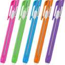 Molain 10 Pcs Pen-Style Erasers Set, 5 Retractable Click Eraser Pen Shell + 5 Eraser,Mechanical Eraser Pencil, Bar Erasers for Kids Students Artist Painting Writing, Home School Office Supplies