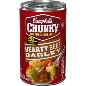 Campbell's Chunky Soup, Hearty Beef and Barley Soup, 18.8 Oz Can
