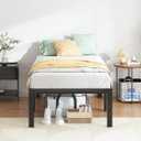 QEROMY Twin XL Bed Frames - 18 in Sturdy Platform Bed Frame Twin XL, Heavy Duty Metal Bed Frame No Box Spring Needed, Quick & Easy Assembly, No Noise, Black