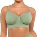 FeelinGirl Bralettes for Women with Support Comfortable Bras No Underwire Seamless Everyday Bras (Large, Mint Green)