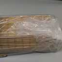 LUCKUP Cordless Bamboo Roman Blinds Shades for Indoor Windows-Blackout Room Darkening Roman Blinds with 6" Valance Cover Enhanced Privacy, 32" W x 64" H (Privacy-carbonized Color)