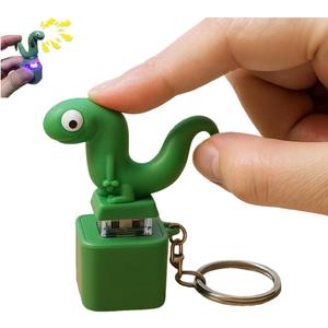 Lizard Button Keychain,Rechargeable Animal Keychains with Sound and Colorful Lights,Fidget Toys Adults Anxiety Relief