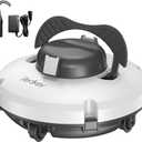 S100 Cordless Robot Pool Cleaner, Last 130Min, 18 Slope Angle, Automatic Pool Vacuum for Above Ground Pools, Self-Parking Pool Cleaner with Filter Basket, Pool Robot Up to 1100 sq.ft (White)