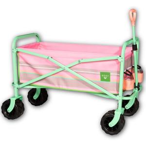 Roxy Folding Beach Wagon Cart Heavy-Duty Collapsible Utility Wagon with All-Terrain Wheels, Large Storage Capacity, and Adjustable Handle Ideal for Beach, Camping, and Outdoor Adventures