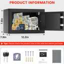 Small Smart Biometric Safe Box for Home, Mini Home Safes with Anti-Theft Dual Alerts, Mute Mode, Digital Security Money Safe for Cash, Jewelry, Business(6.5"D x 7"W x 6.5"H without Shelf)