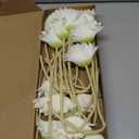 15 Pcs Artificial Gerbera Daisies Flowers Fake Daisy Real Touch PU Faux Flowers Bouquet for Indoor Home Arrangements Vase Wedding Party Table Centerpiece DIY Floral Decor (White)