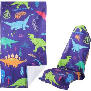 2 x Car seat Cover Towel Front Seats for Beach Swimming, Sports, Camping,Yoga, Sweating. car seat Towel Easy to Clean, Protect from Damage by Sweat, Pets, and Scratches (Dinosaur, 1 Pcs)