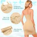 fortix Strapless Shapewear Slips for Under Dresses Strapless Full Body Shaper Tummy Control Dress Slip Seamless (Small, Beige)