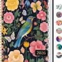 2026 Planner, Weekly and Monthly Calendar Planner Book, January 2026 - December 2026, Hardcover Spiral Planner with Monthly Tabs, Notes Pages, Perfect for Women & Men, A5 (6.4" x 8.5") - Bird