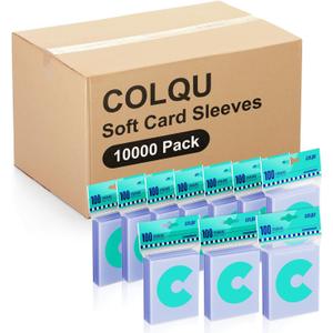 10000ct Clear Card Sleeves for Trading Cards, Soft Baseball Sports Card Sleeves, Soft Plastic Protector Fit for MTG Game Standard Cards