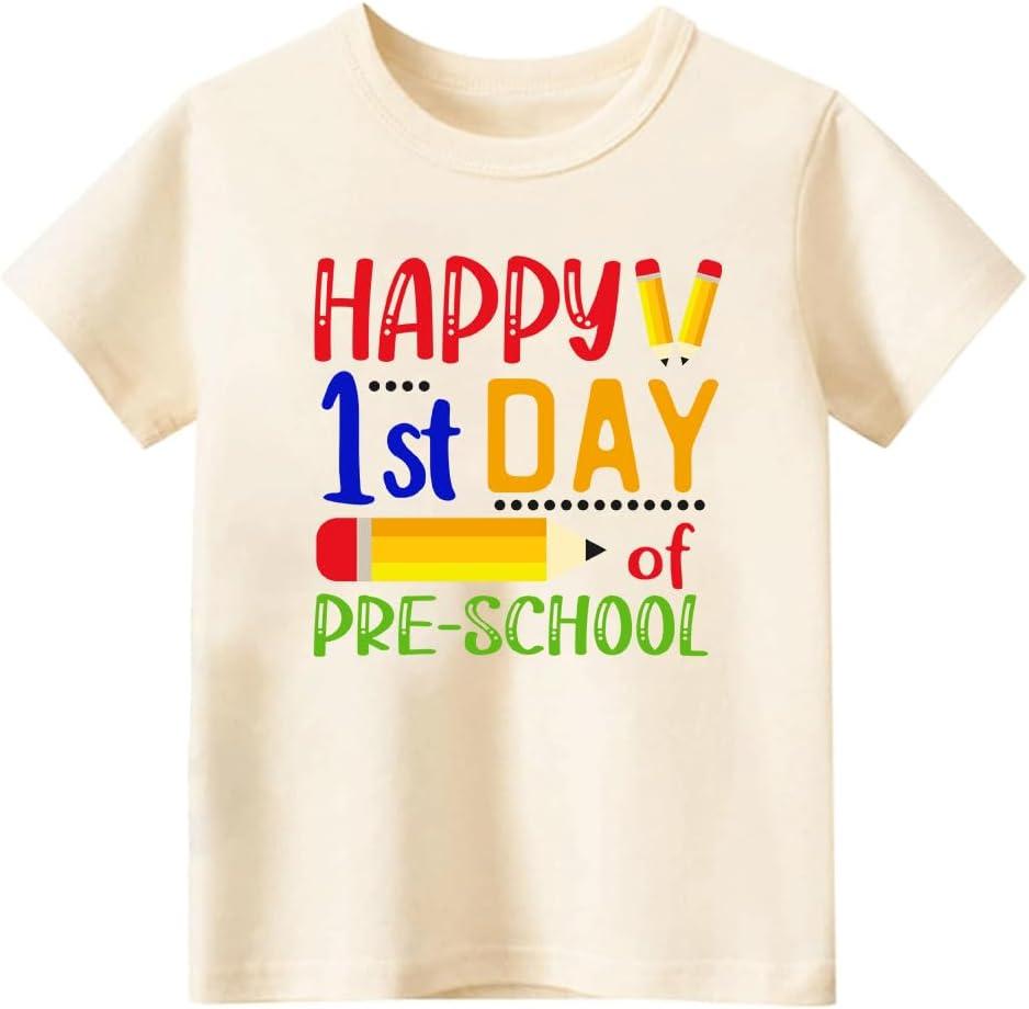 Back to School Shirt for Toddler First Day of Pre-K Shirt for Boys & Girls, Preschool T-Shirt 2T-5T (Yellow)