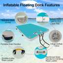 5ft/6ft/8ft/10ft Floating Dock Water Platform, Multi-People Inflatable Floating Mat, Dock Platform for Lake/Boats/Island/Swimming Pool, 10ft x 6ft x 0.5ft