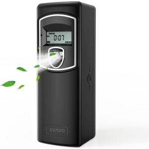SVAVO Automatic LCD Fragrance Dispenser - Wall Mount/Free Standing ABS Auto Air Freshener Dispenser Programmable Aerosol Spray Perfume Dispenser (Black, LCD) (1 Count (Pack of 1))