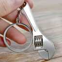 2 Pack Mini Adjustable Wrench Set (2.5 Inch) - Keychain-Sized Locking Nut Spanner for Jewelry, Electronics & Micro Repairs - Portable Steel Hand Tool Keyring Accessories (Silver)