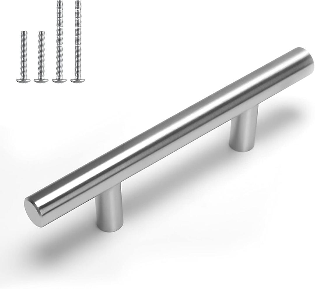 homdiy 35Pack Cabinet Handles Brushed Nickel Cabinet Hardware 3in Hole Centers Cabinet Door Handles for Kitchen Cabinets, Modern Drawer Pulls Stainless Steel Handle Pulls