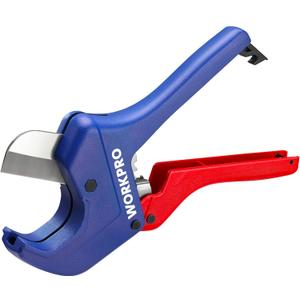 WORKPRO Ratchet PVC Pipe Cutter Tool, Up to 2-1/2", Pex Cutting Tool for Cutting PEX, PVC, PPR, and Plastic Hoses with Sharp 5Cr15MoV Stainless Steel Blades, Suitable for Home Repairs and Plumbers