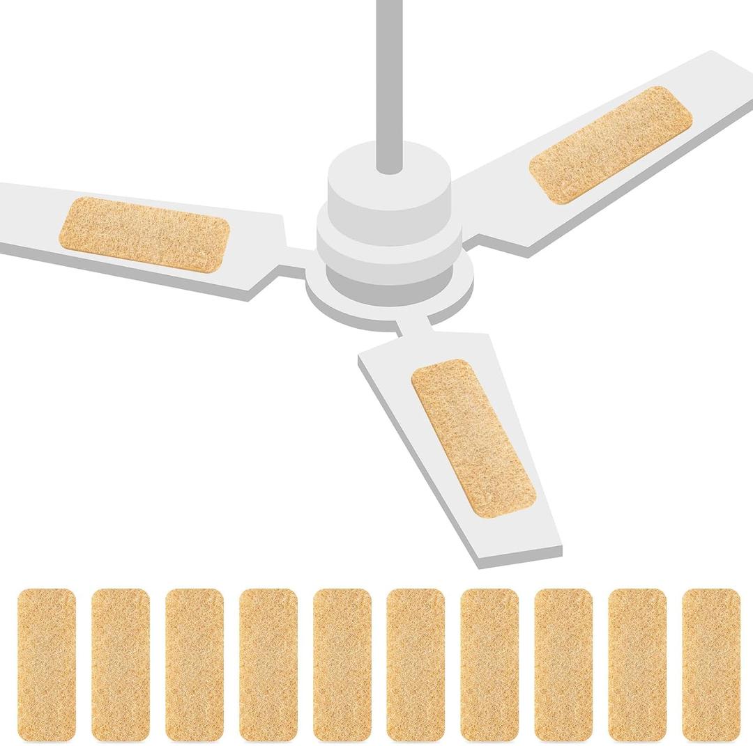 Tuanse 10 Pack Ceiling Fan Filters for Blades Ceiling Fan Air Filter Activated Zeolite Easy Stick Air Filter Trap Pet Odors, Dander, and Dust for Common Household Contaminants (Beige)