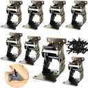 SHUESS 8 Pack Folding Table Legs Brackets, Heavy Duty Locking Foldable Support Hinges, 90 Degree Foldable Self Lock Hinges for Table Chair Bed Leg Feet Workbench (0-90-180 Degree, Black)