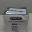 FOCUSLINE 100 Count Clear Plastic Plates 7 Inch, Disposable Heavy Duty Salad Dessert Plates- Premium Hard Plastic Plate Fancy Disposable Clear Plate for Weddings, Parties and Events