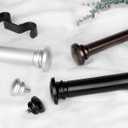 TONIAL 1 Inch Double Curtain Rods 72 to 144 Inch (6 to 12 ft), Heavy Duty Decorative Drapery Rod for Windows 69 to 140 Inch (5.75 to 11.7 ft) with Small Cap Finial, Bronze