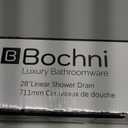 Bochni Linear Shower Drain 28" Brushed 304 Stainless Steel | with Drain Grate | Fast Drainage | Stainless Floor Drain Grate | Hair Strainer | Drain Key | The Upgrade for Your Bathroom
