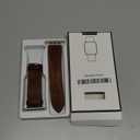 UUPWPOKT Leather Band Compatible with Apple Watch Band 42mm 41mm 40mm 38mm Men Women, Top Grain Genuine Leather Strap for iWatch Series 11 10 9 8 7 6 5 4 3 2 1 SE 3/2/1, Retro Dark Brown/Titanium