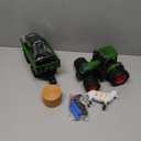 Farm Toys Tractor with Trailer-16.5 Inches Tractor Playset 1/24 Scale Gripper Frontloader Spreader for Boys Kids Toddlers Age 3-7 Years Old