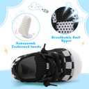 BARERUN Baby Shoes Baby First Walking Shoes Infant Sneakers Wide Toe Box Slip on Shoes Soft Sole Baby Boys Girls Crib Shoes Toddler Breathable Lightweight House Sock Shoes (Lattice Black)