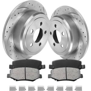 Rear Brake Kit, Brake Rotors and Brake Pads Compatible with 2008-2012 Jeep Liberty, 2007-2011 Dodge Nitro|Automotive Replacement Brake Kit|316mm(12.4in)|53044 & D1274-8390|Rear Brake Rotors
