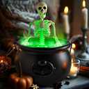 Halloween Decorations Indoor - Cauldron Halloween Decor with Black Plastic Witches Cauldron and LED Mist Maker Skeleton - Spooky Vintage Hocus Pocus Party Halloween Decoration for Home Table Kitchen