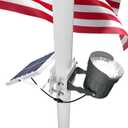 Ofuray Solar Flag Pole Light 3In1 Design, Brightest Flag Pole Light Solar Powered, 2 Brightness American Flag Coverage Led Solar Lights Outdoor Dusk to Dawn fit 1"-4" Flagpole for House Inground (Cold White)