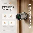 Leydebong 4-in-1 Smart Door Lock with Fingerprint and Keypad - Keyless Entry Electronic Lock with App and Mechanical Key - Easy Installation Smart Door Knob for Home Office Bedroom & Apartment