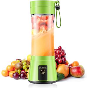 Cordless Personal Size Portable Blender - 380Ml Blender Smoothies and Shakes, BPA Free Traveling Juice Cup with Powerful Blending, Freshly Squeezed in Sports/Travel/Home (Green)