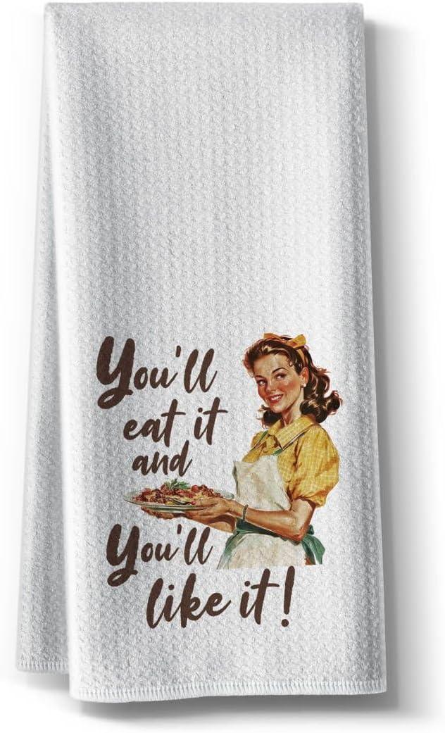 3 x Recipe Funny Kitchen Towels,16 X 24 Dish Towel,with Hilarious Sayings and Wonderful Designs,Absorbent Microfiber Dishcloth, DAR Rags Decor, Great Gifts for Hostess New Home Mom Women Housewarming