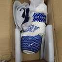 Selamica Ceramic Succulent Pots with Drainage Holes, Small Flower Pots 3.5 Inch Plant Pots for Indoor Plants with Saucers, Cactus Succulent, Home Decor, Set of 4, Vintage Blue