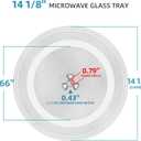 Microwave Glass Plate 14 1/8 inch - Exact Replacement for Microwave Turntable Part Numbers W10531726 / W11358813 and W11402532 - Dishwasher Safe