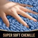 OLANLY Thick Bathroom Rugs 30x20, Extra Soft Absorbent Chenille Bath Rugs, Rubber Backing, Machine Wash, Bath Mats for Bathroom Floor, Tub and Shower, Home Decor Accessories, Cornflower Blue