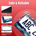 Faux Abalone Shell License Plate Frame Iridescent Seashell License Plate Holder Funny Stainless Steel Accessories Cars Decor with 2 Holes and Screws Fits Standard Us Ca Vehicles 12.2 X 6 Inch