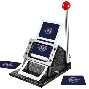 Business ID Card Cutter Die Cutter Black Manual Credit Card Imprinter Kit with 0.76mm Cutting Thickness for Standard PVC Photo Business