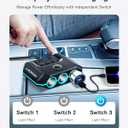 Anyongora 7-in-1 Cigarette Lighter Splitter, 120W Car Charger Adapter with 3 Sockets & Independent Switches, 4 USB Ports (USB-A/USB-C), LED Voltage Display, UL Certified, Built-in Fuse + Spare Fuse
