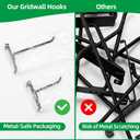 12 Inch Gridwall Hooks, Grid Panel Hanging Hooks for Retail, Home, and Workspace Organization, Displays, and Storage Solutions(40Pack,Black)
