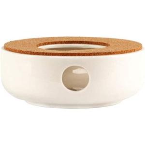 KiaoTime Ceramic Teapot Warmer, Tea Warmer for Glass Teapot, cast Iron teapot Stainless Steel, Ceramic Teapot, Tea Kettles,and Other heatproof Dish Warming Use (White)